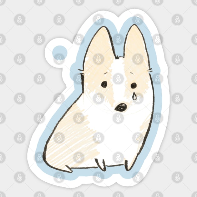 Sad Corgi Sticker by EricaFeldArt